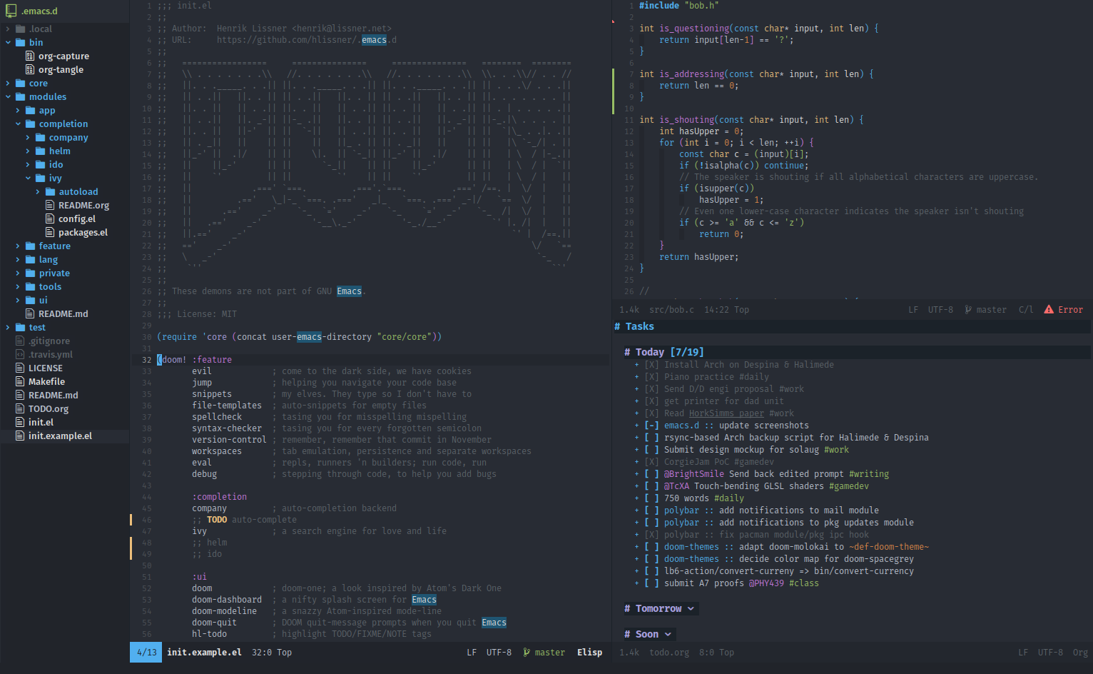 Doom Emacs Screenshot