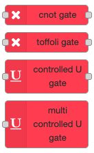 Multi qubits quantum gate node palette