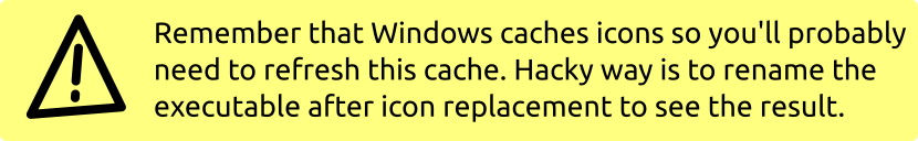 Remember that Windows caches icons so you probably need to refresh this cache. Hacky way is to rename the executable after icon replacement.