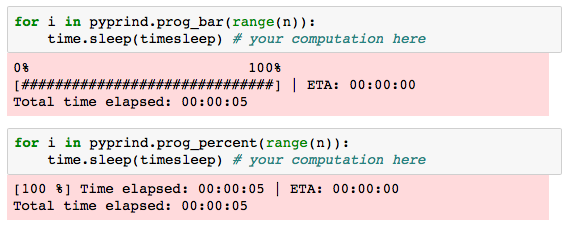 Screenshot of PyPrind executed in an IPython notebook