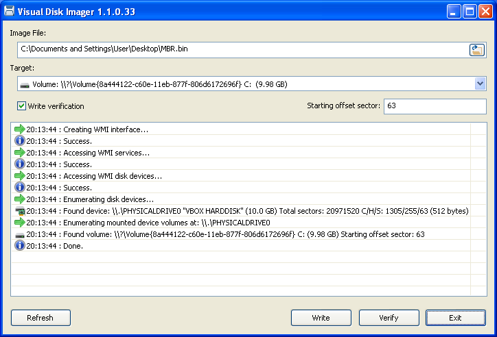 Visual Disk Imager