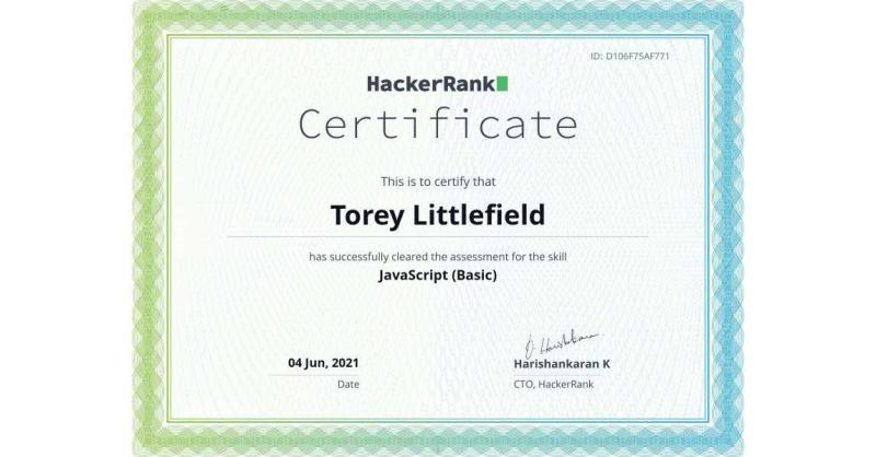 JavaScript Basic Certification