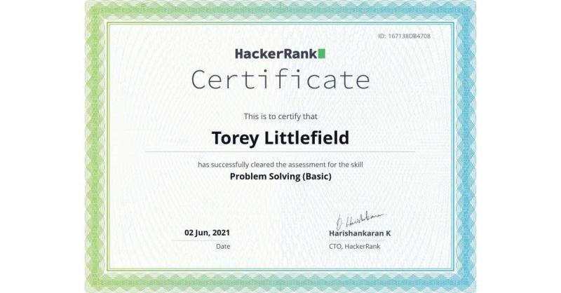 Problem Solving Basic Certificate