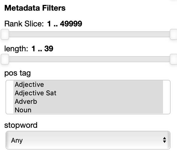 parallax ui metadata filters