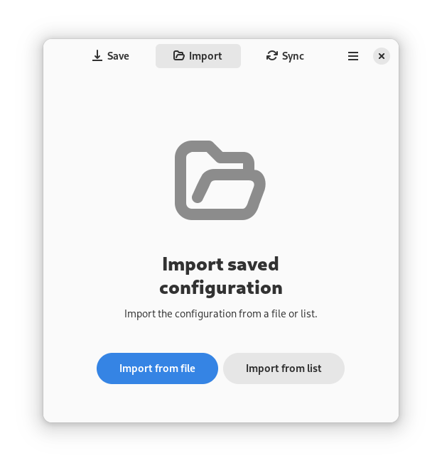 Import page