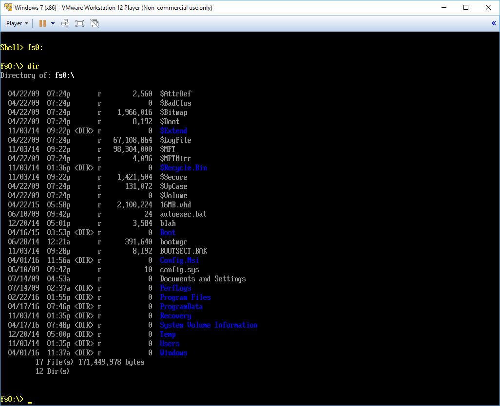 VMWare EFI Shell