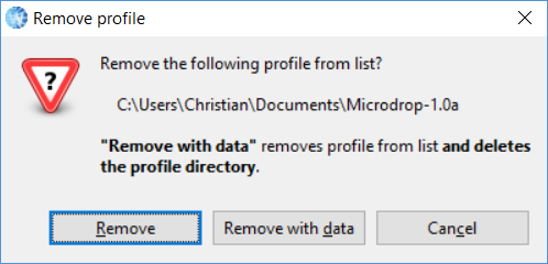 MicroDrop profile manager - remove profile